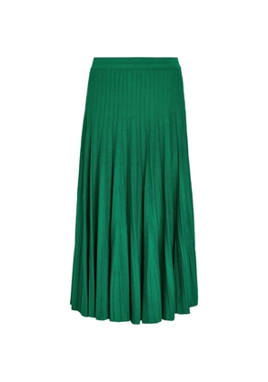 Simkhai ribbed-knit pleated maxi skirt - Green