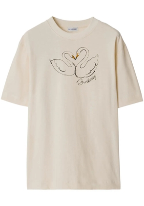 Burberry Swan cotton T-shirt - Neutrals