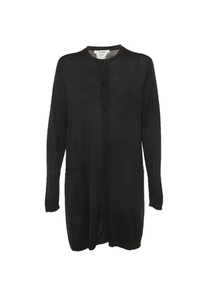 Max Mara button-down knitted long wool cardigan - Black