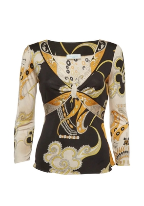 PUCCI Pre-Owned printed V-neck blouse - Black