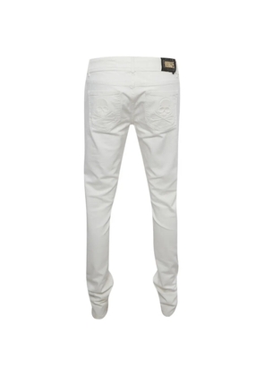 Philipp Plein embroidered-skull slim-fit jeans - White