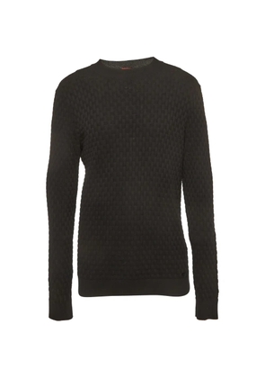 BOSS GREEN HUGO BOSS basket-knit crew-neck sweater - Black
