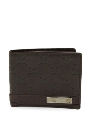 Gucci Pre-Owned logo-plaque bi-fold wallet - Brown