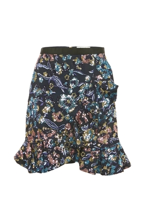 Self-Portrait sequin-embellished mini skirt - Blue