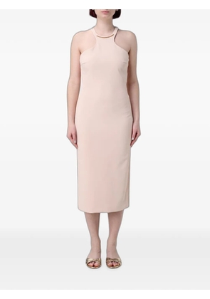 Elisabetta Franchi halterneck crêpe dress - Neutrals