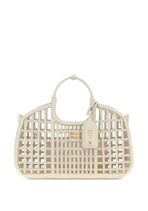 Miu Miu cut-out leather tote bag - Neutrals