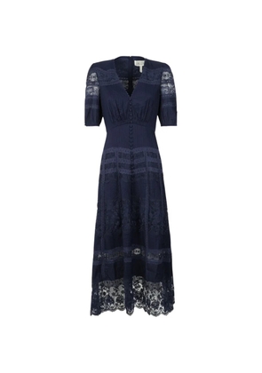 Saloni Lea lace-panel dress - Blue