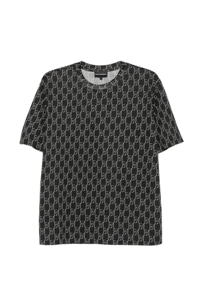 Emporio Armani monogram-print short-sleeve T-shirt - Black