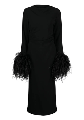 Rachel Gilbert Reina feather-detail midi dress - Black