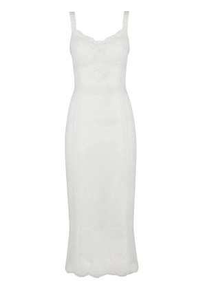 Dolce & Gabbana sweetheart-neckline lace sheath dress - White