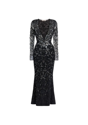 Roberto Cavalli Mosaic embellished fishtail dress - Black