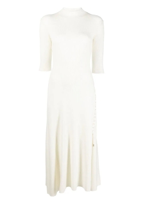 Maje lace-up knitted dress - White