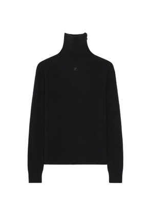 Courrèges zipped-collar sweater - Black