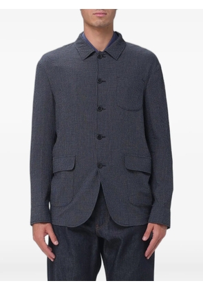 Emporio Armani check-pattern single-breasted blazer - Grey