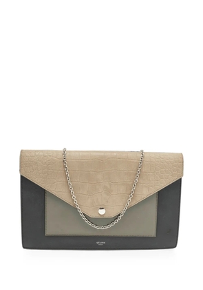 Celine Pre-Owned 2017 Pocket Envelope crocodile-effect clutch bag - Neutrals