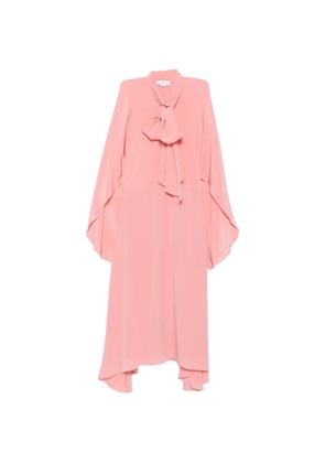 Stella McCartney pussy-bow draped-sleeve asymmetric dress - Pink