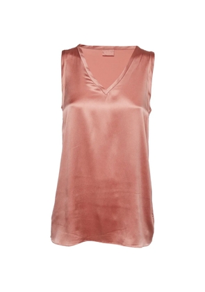Brunello Cucinelli V-neck satin tank top - Pink