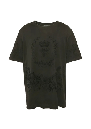 Dolce & Gabbana Pre-Owned velvet-print cotton T-shirt - Green