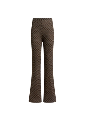 ETRO fit-and-flare jacquard trousers with micro diamond motif - Brown