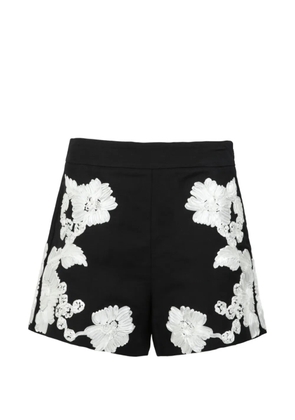 Simkhai Sammie floral-appliqué shorts - Black