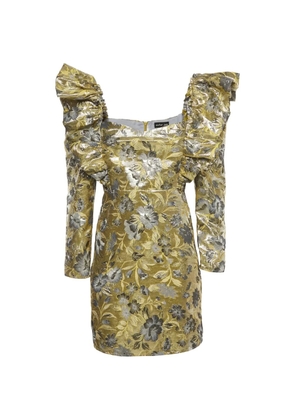 424 floral-pattern jacquard mini dress - Gold