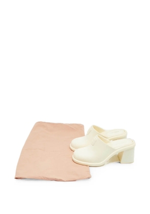 Miu Miu Pre-Owned logo block heel clogs - Neutrals