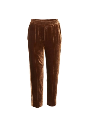 Brunello Cucinelli Vintage Monili-detail velvet trousers - Brown