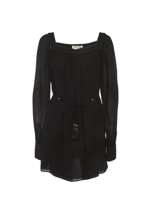 Saint Laurent Pre-Owned embroidered square-neck mini dress - Black