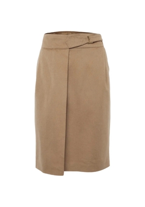 Max Mara buckle-detail wrap wool mini skirt - Brown