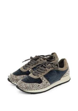 Philipp Plein crystal-embellished lace-up sneakers - Neutrals