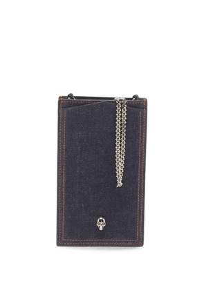 Alexander McQueen Pre-Owned Skull denim phone-case pouch - Blue
