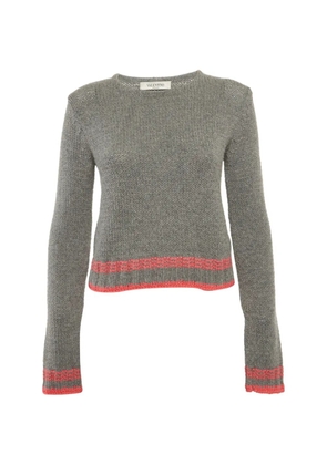 Valentino Garavani Pre-Owned ribbed-knit crew-neck sweater - Grey