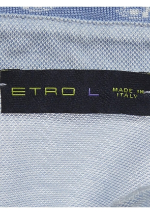 Etro Pre-Owned pique polo shirt - Blue