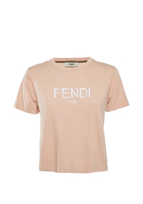 Fendi Pre-Owned embroidered-logo T-shirt - Pink