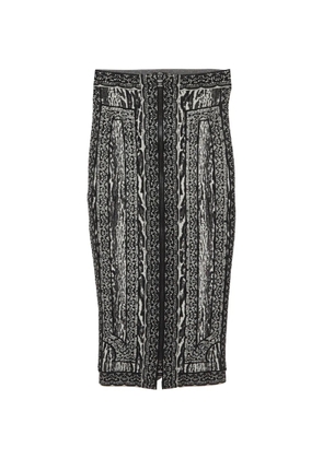 Hervé Léger Pre-Owned patterned pencil skirt - Black
