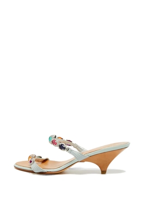 Giuseppe Zanotti Vintage crystal-embellished lizard-effect heeled sandals - Blue