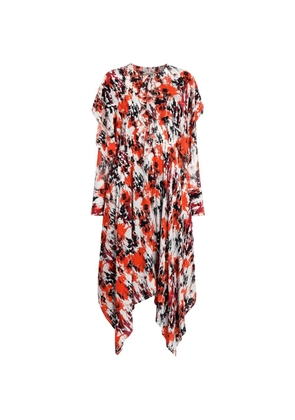 Roberto Cavalli printed silk crepe midi dress - White