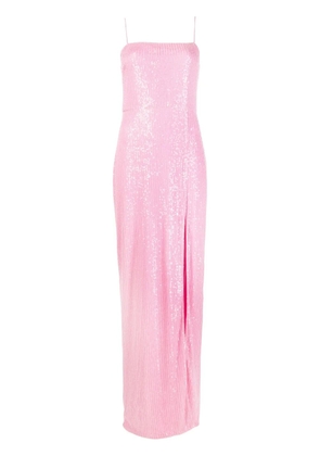ROTATE BIRGER CHRISTENSEN Transparent Sequins slit-detail maxi dress - Pink