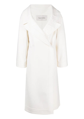 Valentino Garavani Compact Drap wide lapels coat - White