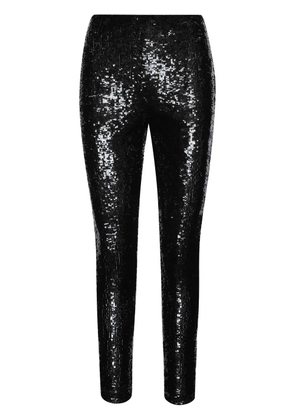 Oscar de la Renta sequin-embellished skinny trousers - Black
