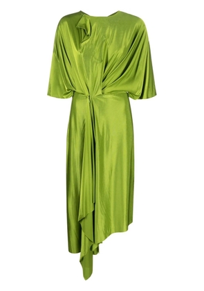 Victoria Beckham gathered-detail short-sleeve dress - Green