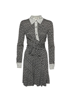 DVF Diane von Furstenberg logo-print wrap midi dress - Black