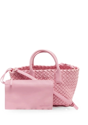 Bottega Veneta Pre-Owned mini Cabat Intrecciato-leather tote bag - Pink