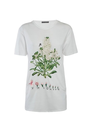Alexander McQueen Pre-Owned embroidered botanical T-shirt - White