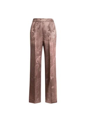 ETRO jacquard trousers with floral Paisley motif - Brown