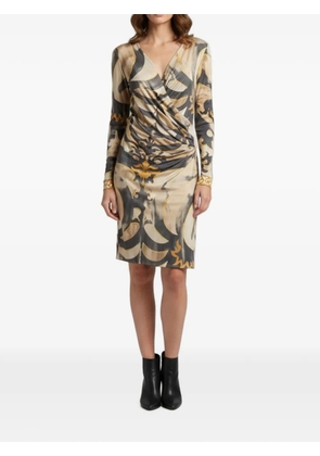 PUCCI Pre-Owned abstract-print silk midi dress - Neutrals