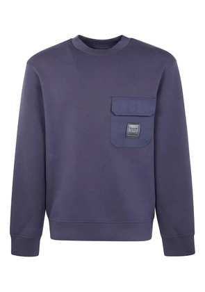 Emporio Armani patch-pocket cotton sweatshirt - Blue