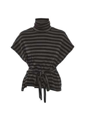 Sonia Rykiel Pre-Owned striped belted top - Grey