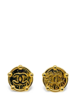 CHANEL Pre-Owned 1984 CC disc earrings - Gold