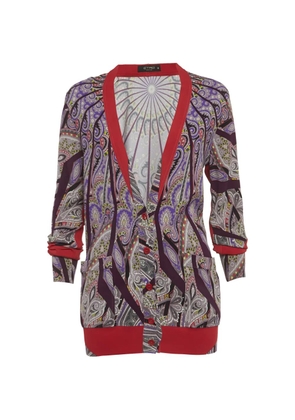 Etro Pre-Owned paisley-print long-sleeve cardigan - Purple